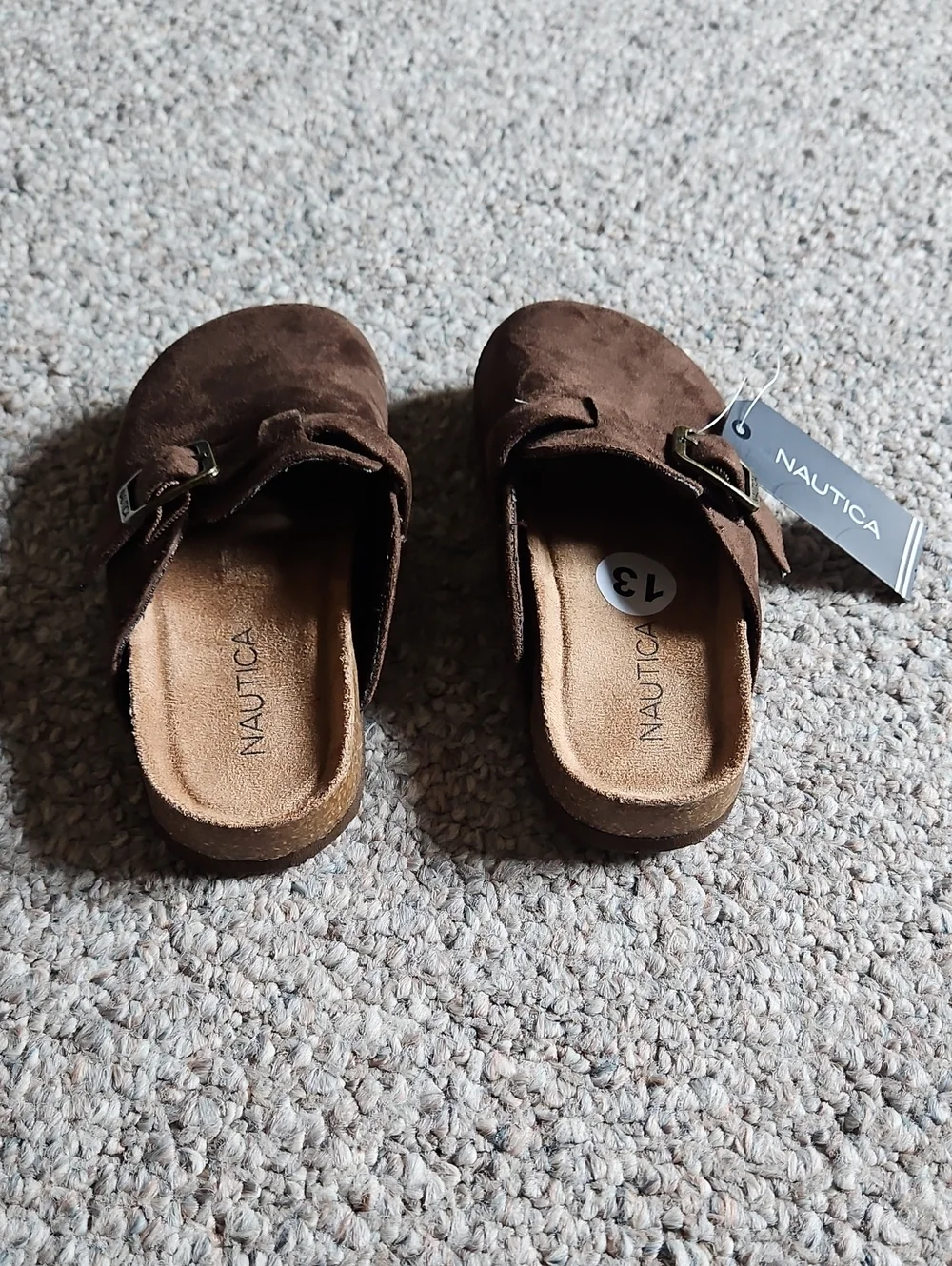 New Nautica Dark Brown Suede Buckle Slip-Ons.